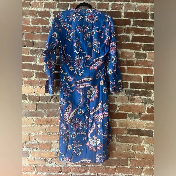 Mango Women’s Pleated Floral Print Midi Dress size 6